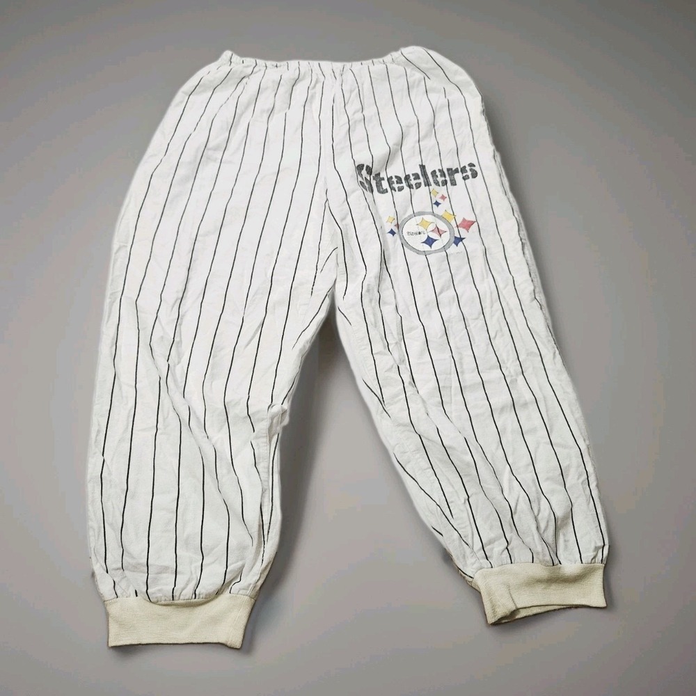 Vintage Pittsburgh Steelers Adult Size Large Pinstripe 1997 Lounge Joggers NFL
